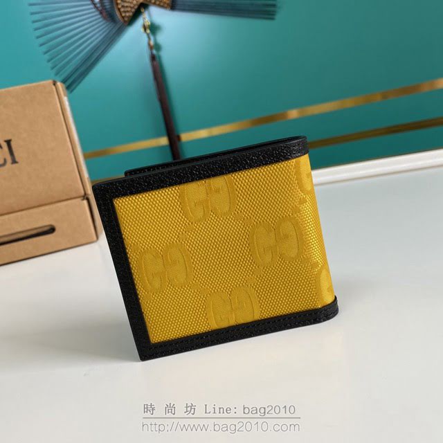 Gucci古馳包包 G家新款錢包 625573 古奇男士短夾錢包 黃布 gdj1413